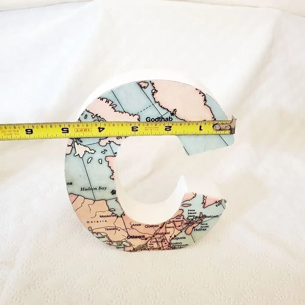World Map Monogram Tabletop Accent - Picture 3 of 5